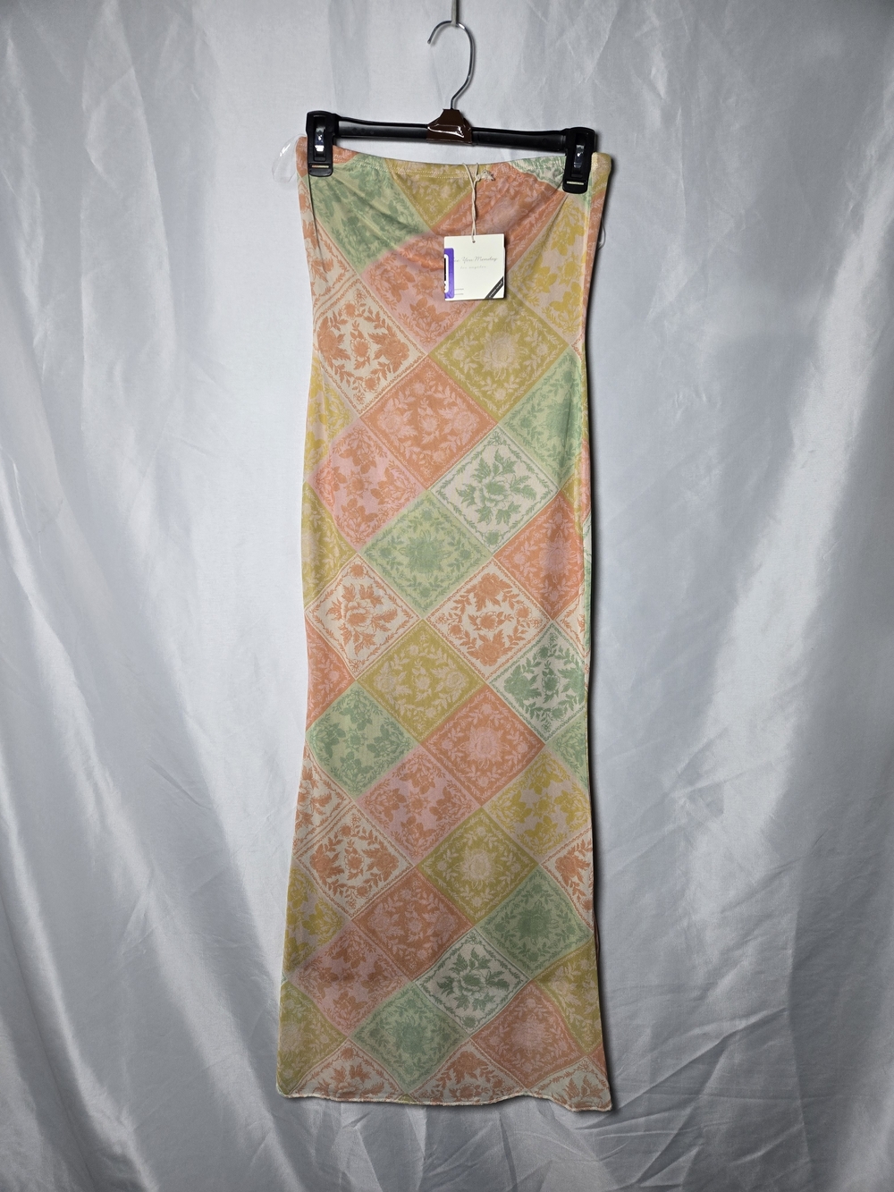 See You Monday Pastel Diamond Maxi Dress- Peach, Mint, Yellow